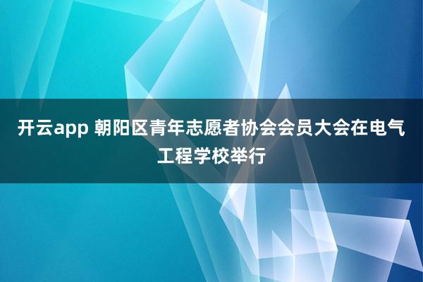 开云app 朝阳区青年志愿者协会会员大会在电气工程学校举行