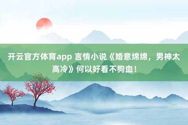 开云官方体育app 言情小说《婚意绵绵，男神太高冷》何以好看不狗血！