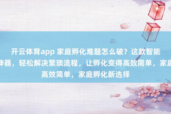 开云体育app 家庭孵化难题怎么破?这款智能孵蛋器堪称神器,轻松解决繁琐流程,让孵化变得高效简单,家庭孵化新选择