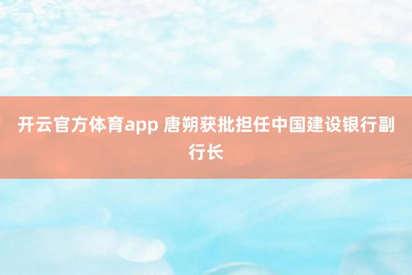 开云官方体育app 唐朔获批担任中国建设银行副行长