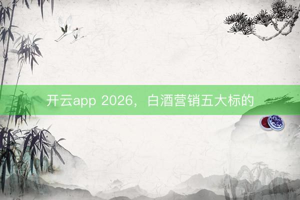 开云app 2026，白酒营销五大标的