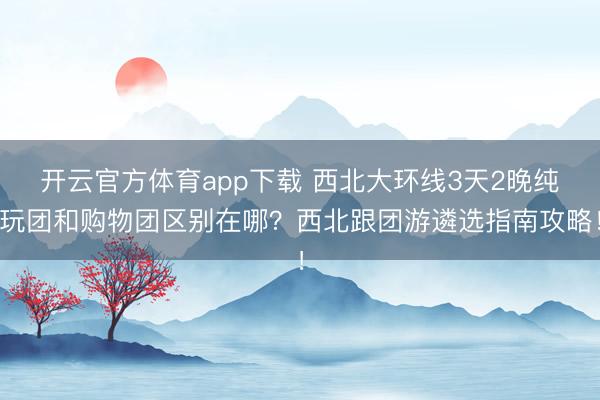 开云官方体育app下载 西北大环线3天2晚纯玩团和购物团区别在哪？西北跟团游遴选指南攻略！